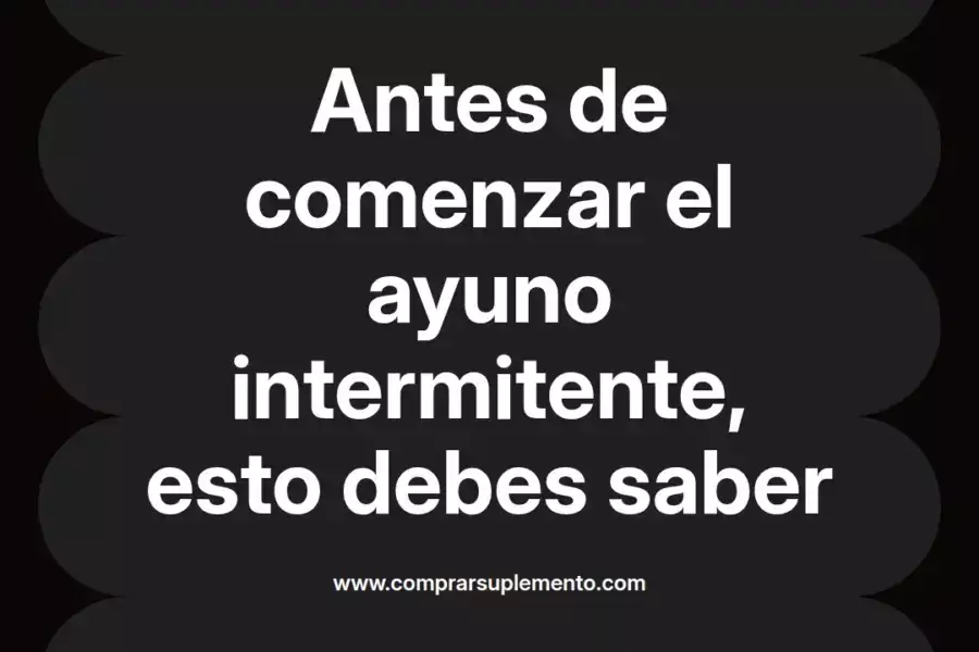 imagen destacada del post con un texto en el centro que dice Antes de comenzar el ayuno intermitente, esto debes saber y abajo del texto aparece el nombre del autor Omar Obando