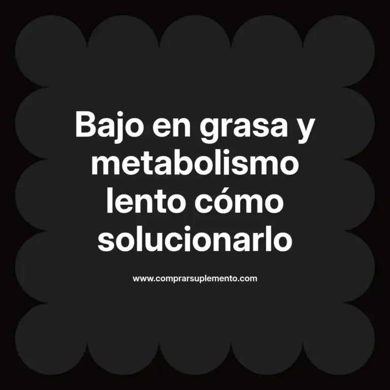 imagen destacada del post con un texto en el centro que dice Bajo en grasa y metabolismo lento cómo solucionarlo y abajo del texto aparece el nombre del autor Omar Obando