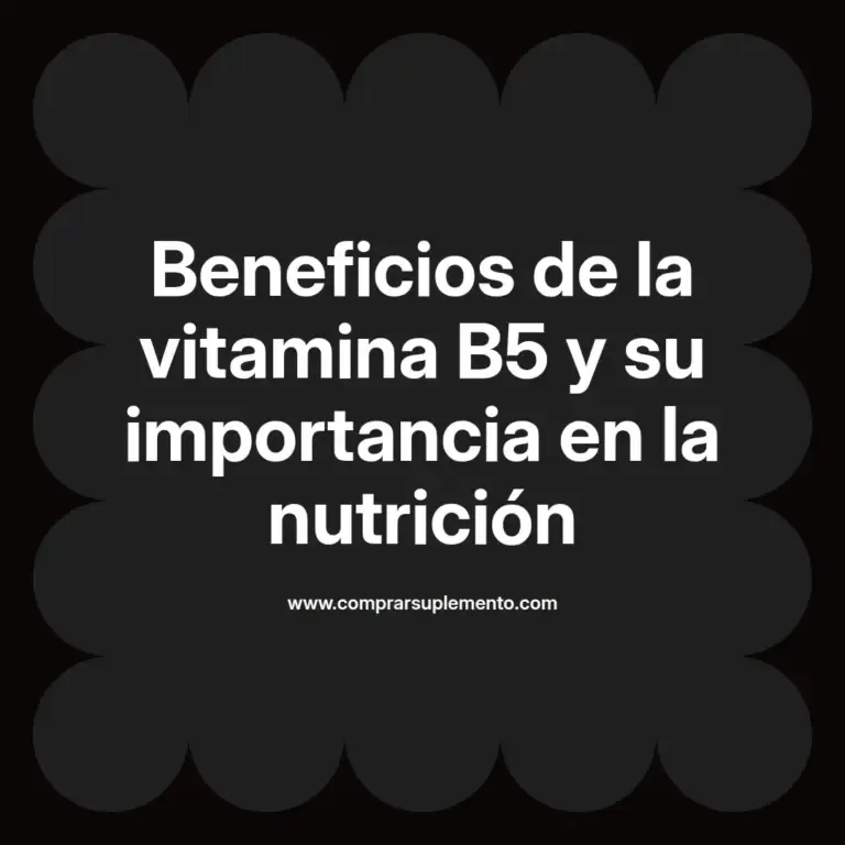 imagen destacada del post con un texto en el centro que dice Beneficios de la vitamina B5 y su importancia en la nutrición y abajo del texto aparece el nombre del autor Omar Obando