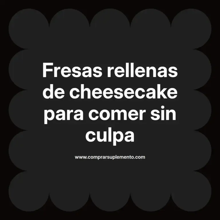 imagen destacada del post con un texto en el centro que dice Fresas rellenas de cheesecake para comer sin culpa y abajo del texto aparece el nombre del autor Omar Obando