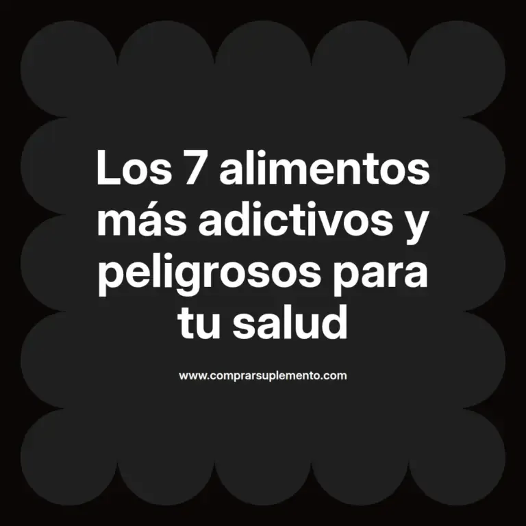 imagen destacada del post con un texto en el centro que dice Los 7 alimentos más adictivos y peligrosos para tu salud y abajo del texto aparece el nombre del autor Omar Obando