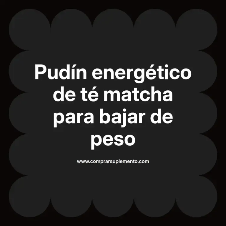 imagen destacada del post con un texto en el centro que dice Pudín energético de té matcha para bajar de peso y abajo del texto aparece el nombre del autor Omar Obando