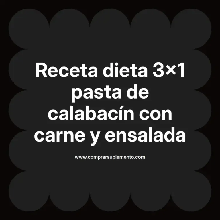 imagen destacada del post con un texto en el centro que dice Receta dieta 3x1 pasta de calabacín con carne y ensalada y abajo del texto aparece el nombre del autor Omar Obando