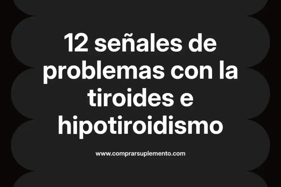 imagen destacada del post con un texto en el centro que dice 12 señales de problemas con la tiroides e hipotiroidismo y abajo del texto aparece el nombre del autor Omar Obando