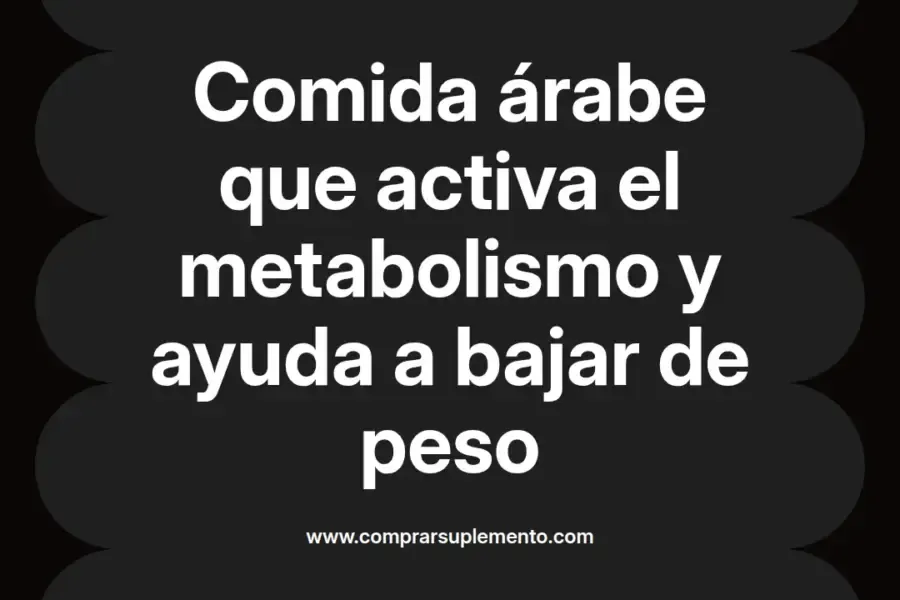 imagen destacada del post con un texto en el centro que dice Comida árabe que activa el metabolismo y ayuda a bajar de peso y abajo del texto aparece el nombre del autor Omar Obando