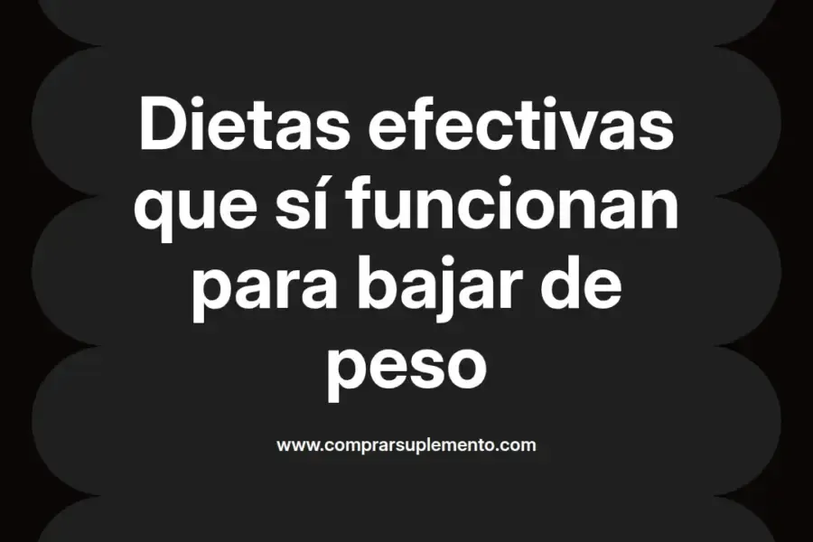 imagen destacada del post con un texto en el centro que dice Dietas efectivas que sí funcionan para bajar de peso y abajo del texto aparece el nombre del autor Omar Obando