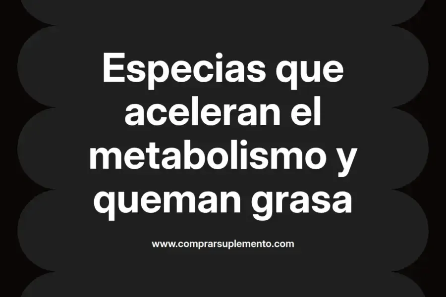 imagen destacada del post con un texto en el centro que dice Especias que aceleran el metabolismo y queman grasa y abajo del texto aparece el nombre del autor Omar Obando