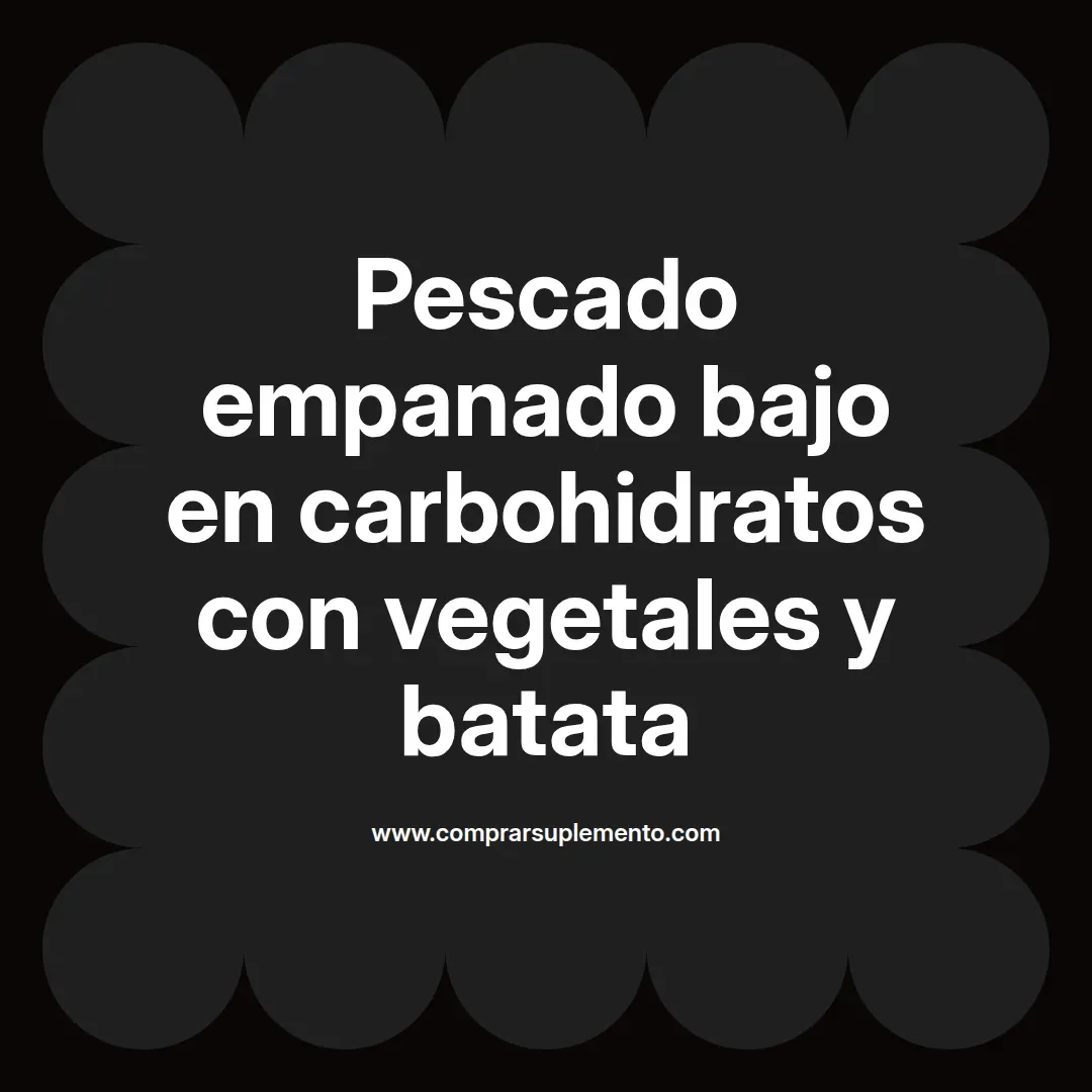 Pescado empanado bajo en carbohidratos con vegetales y batata