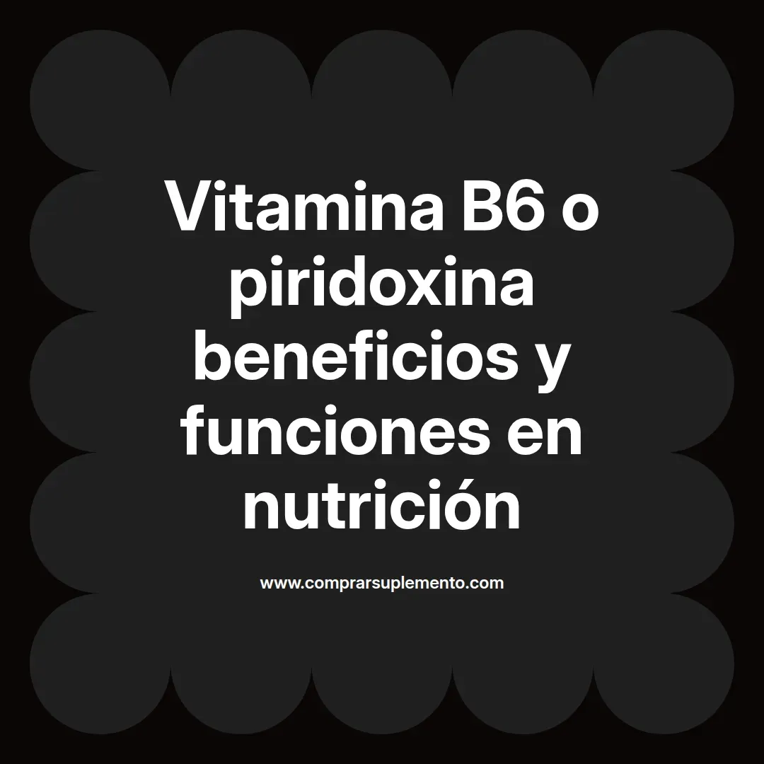 Vitamina B6 o piridoxina beneficios y funciones en nutrición