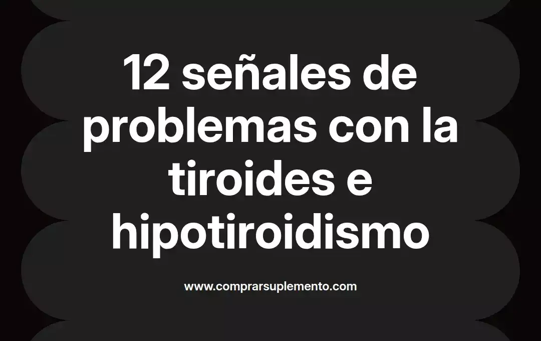 imagen destacada del post con un texto en el centro que dice 12 señales de problemas con la tiroides e hipotiroidismo y abajo del texto aparece el nombre del autor Omar Obando
