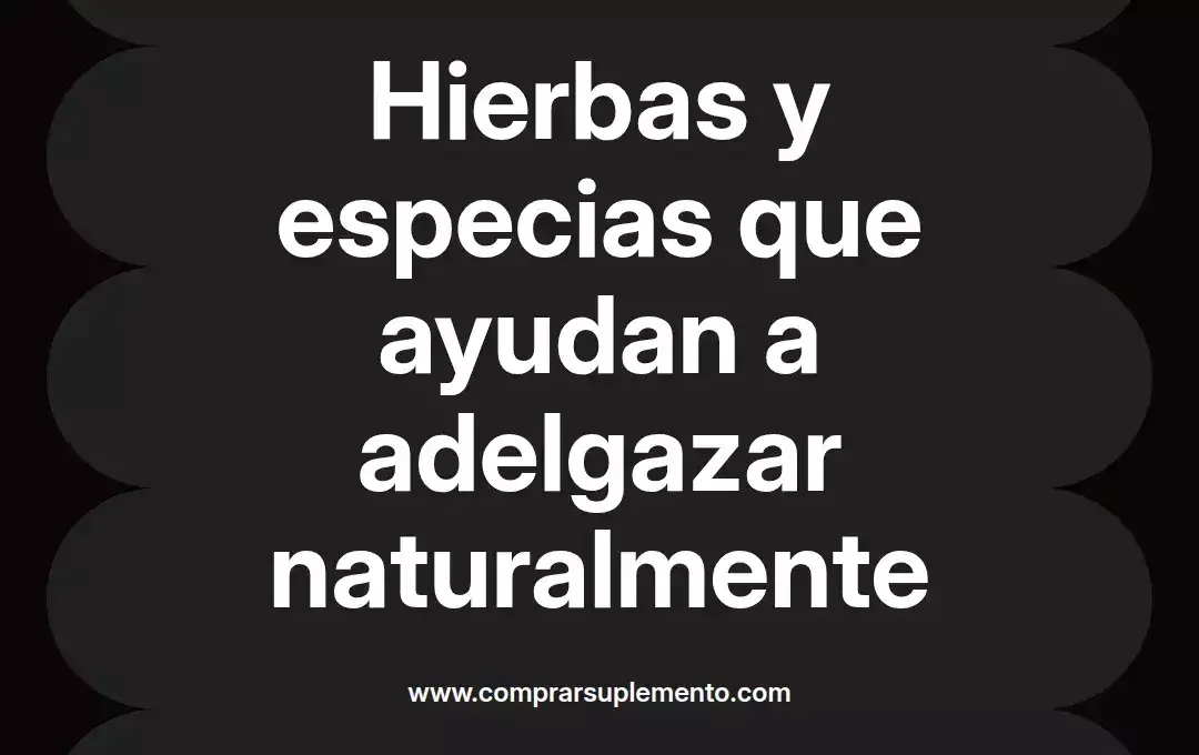 imagen destacada del post con un texto en el centro que dice Hierbas y especias que ayudan a adelgazar naturalmente y abajo del texto aparece el nombre del autor Omar Obando