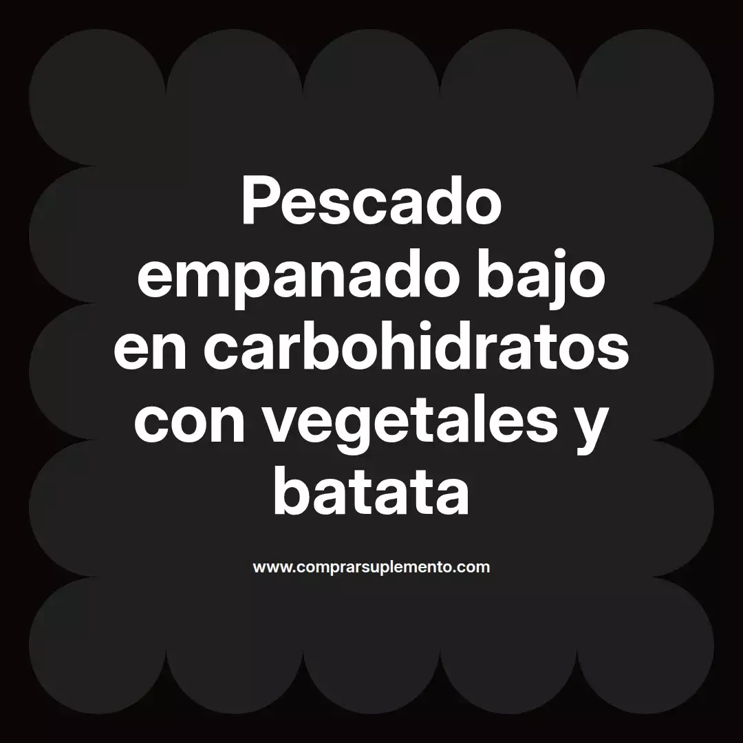 Pescado empanado bajo en carbohidratos con vegetales y batata