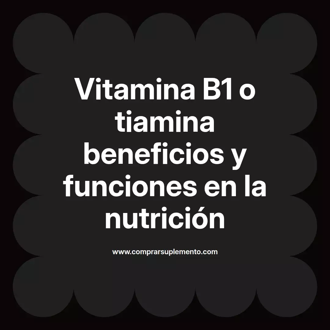 Vitamina B1 o tiamina beneficios y funciones en la nutrición