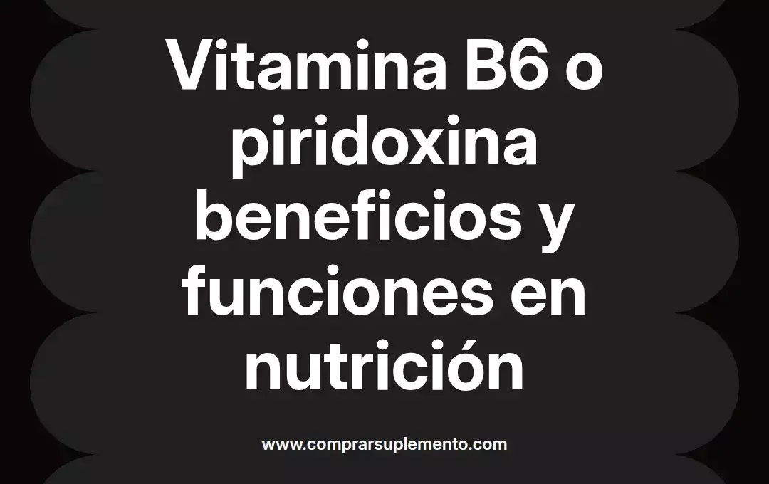 imagen destacada del post con un texto en el centro que dice Vitamina B6 o piridoxina beneficios y funciones en nutrición y abajo del texto aparece el nombre del autor Omar Obando